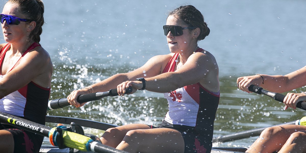 Izzy Campbell rowing.
