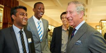 King Charles with Cambridge students