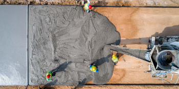Workers using concrete
