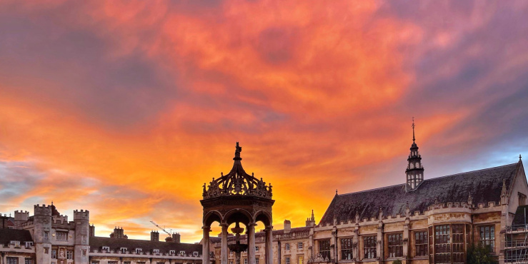 Cambridge colleges at sunset
