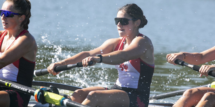 Izzy Campbell rowing.