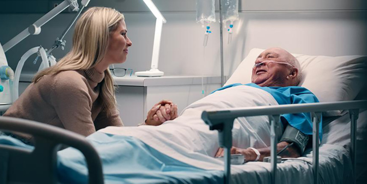 Man in hospital bed