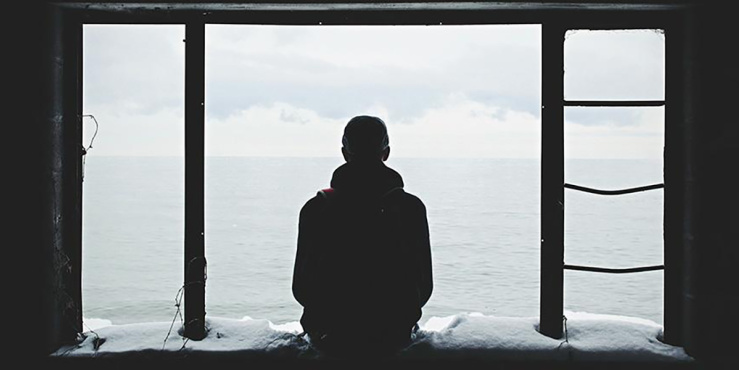 Man sitting alone