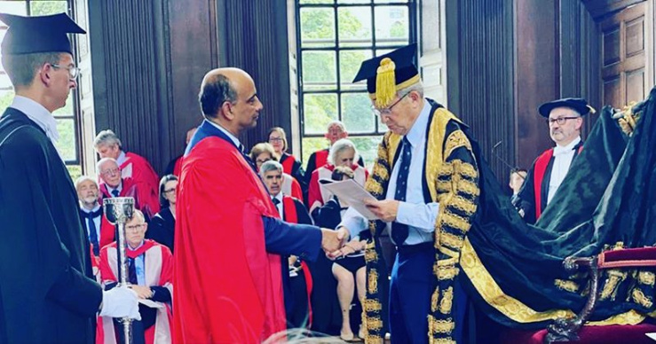 Professor Kwame Anthony Appiah receiving his honorary degree from the University of Cambridge