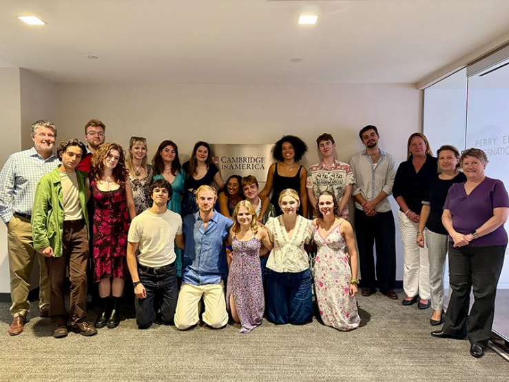 Group photograph of the CAST crew in the Cambridge in America office