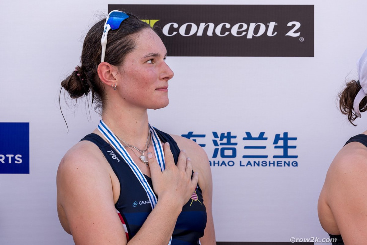 Camille Vandermeer accepting an award