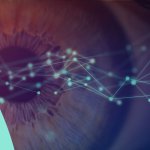 Cambridge Conversations event image showing neural type vector graphics overlaid on a close up image of an eye