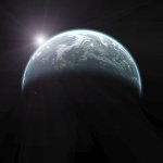 Earth sunrise from space