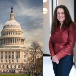 Photo of Capital Building and Professor Clare Bryant