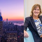 NYC Skyline and Photo of Katherine Grainger