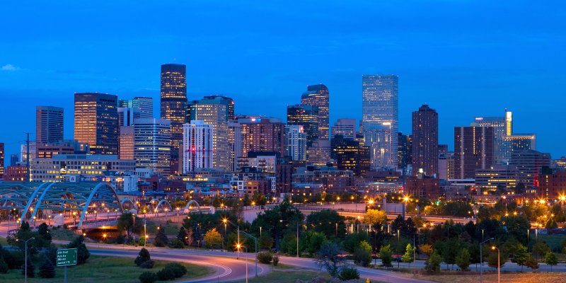 Denver city at night