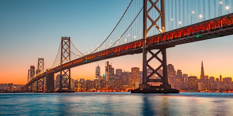 Golden Gate Bridge at sunset