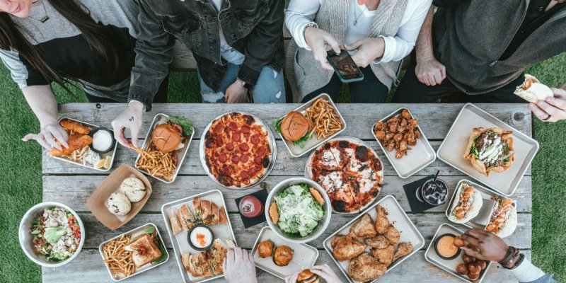 A table full of food