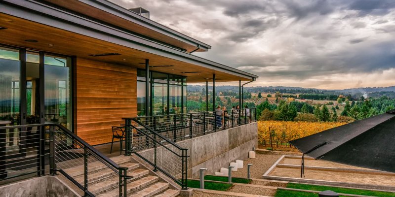 Restaurant overlooking the vineyard