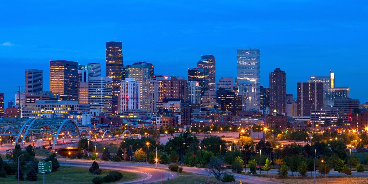 Denver city at night
