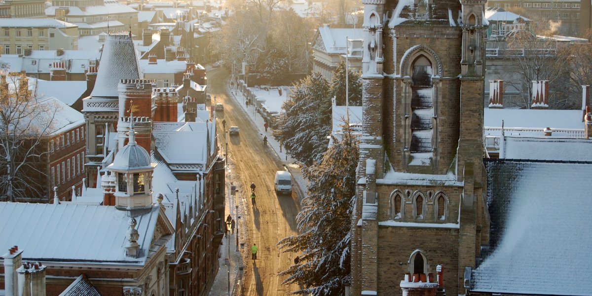 Fitzwilliam Museum in the snow