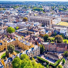 Birdseye view of Cambridge Colleges