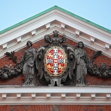 University of Cambridge crest on a building